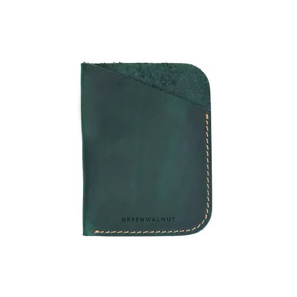 Porte-cartes minimaliste en cuir véritable | Portefeuille fin en cuir fait main