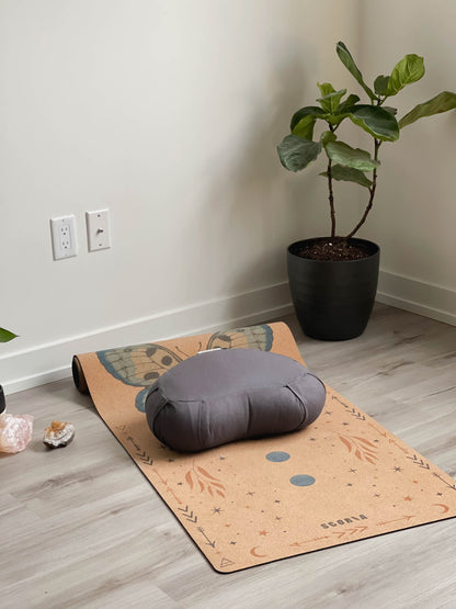Coussin de méditation en forme de croissant | Gris Ombre