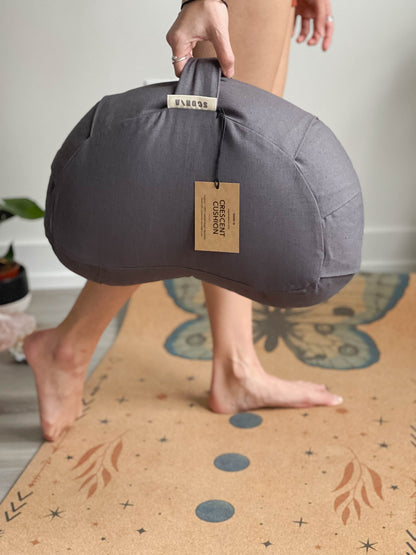 Coussin de méditation en forme de croissant | Gris Ombre