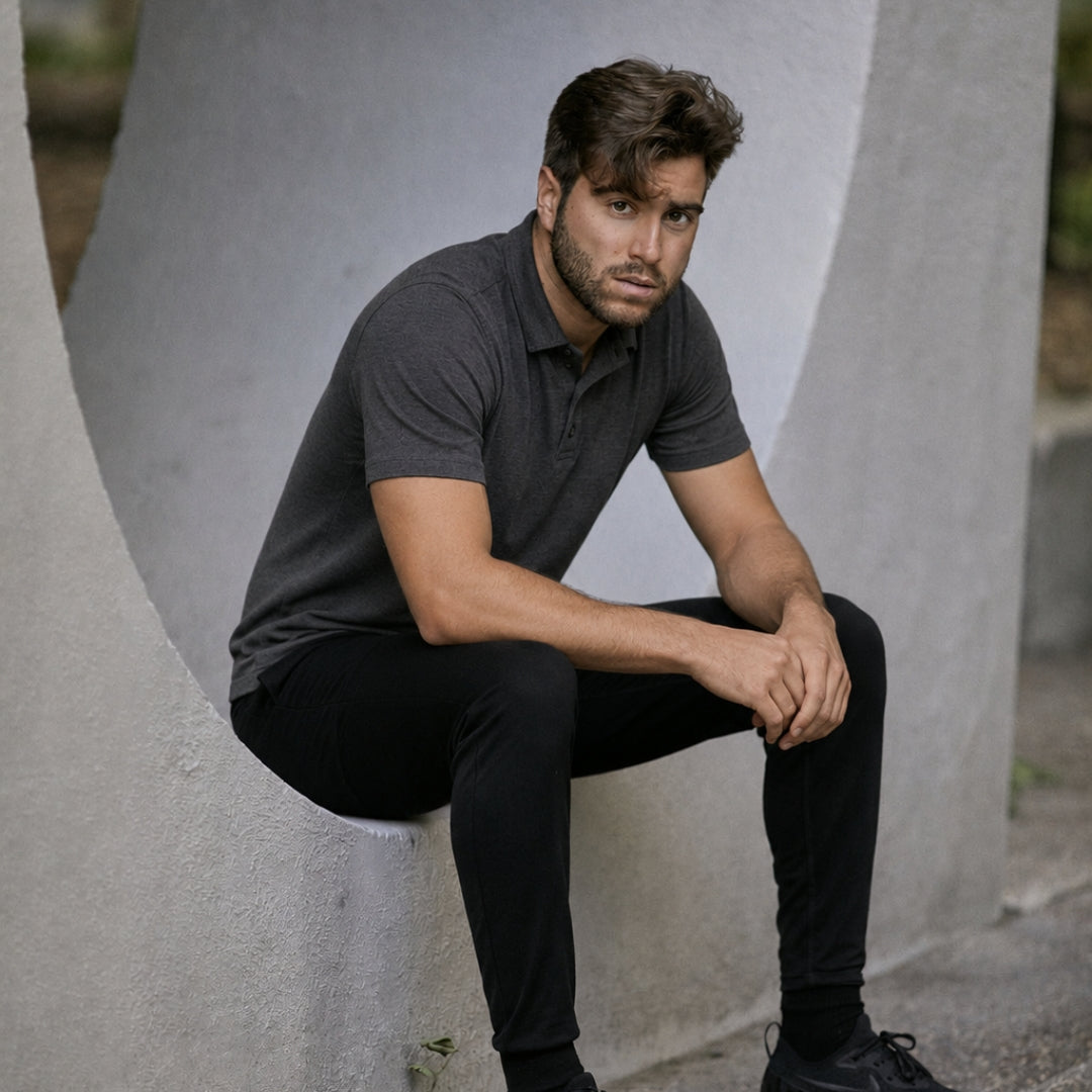 Polo de golf léger en laine mérinos pour homme