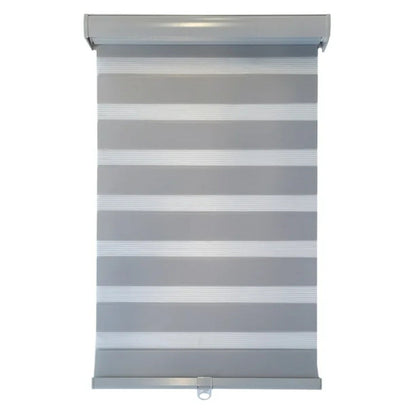 ITY CDNG-3 27 Olivia Stone Cordless Polyester Zebra Day-Night Blind 27"x84" in Grey