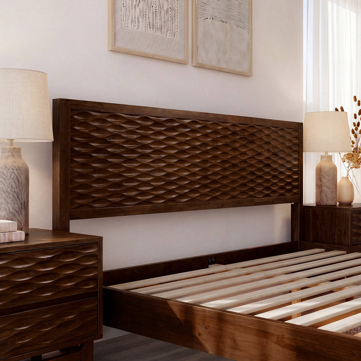 Elara Solid Wood Bed Frame