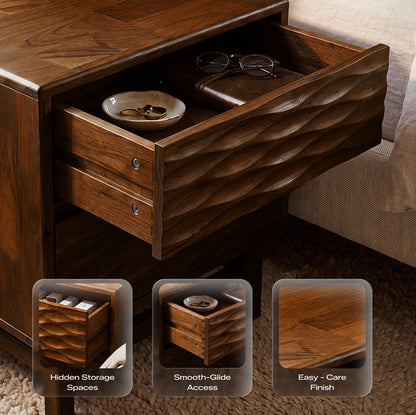 Elara Solid Wood Nightstand