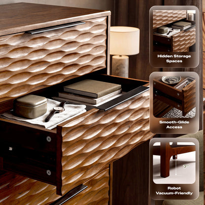 Elara Solid Wood Dresser with 5 Drawers