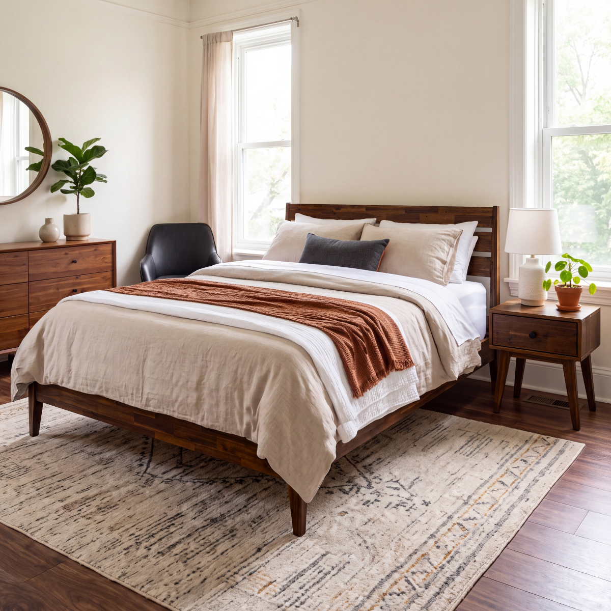 Sofia 1-Drawer Solid Wood Nightstand