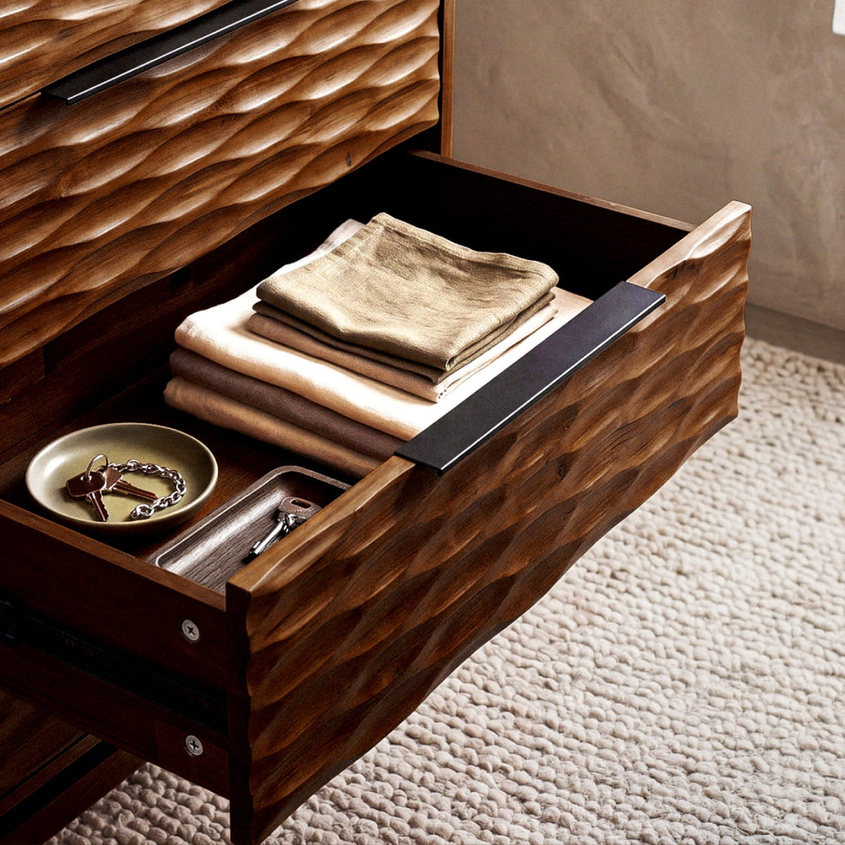 Elara Solid Wood Dresser with 5 Drawers