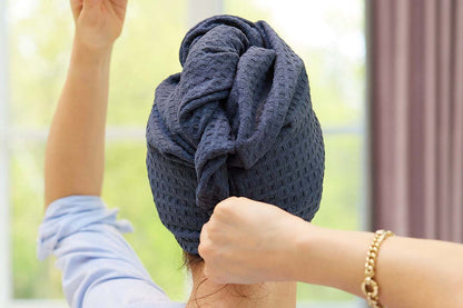 Serviette enveloppante en tissage gaufré pour cheveux