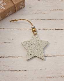 Étoile de Noël faite à la main en argile et sable de plage de la Nouvelle-Écosse