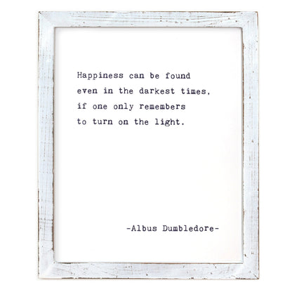 Framed Words - Happiness (Albus Dumbledore)