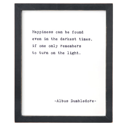 Framed Words - Happiness (Albus Dumbledore)