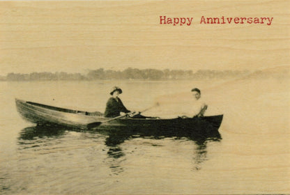 Wood Postcard - Happy Anniversary