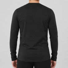 Henley à manches longues en laine mérinos pour homme — Poids moyen