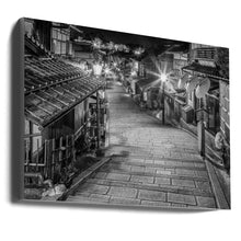 Décoration murale Ninen-zaka dans le Kyoto historique le soir - monochrome