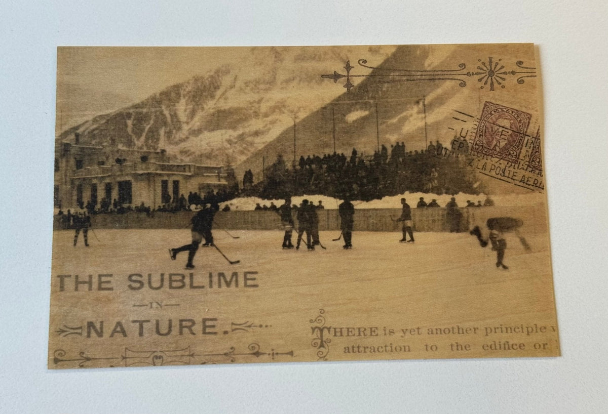 Wood Postcard - Hockey Players