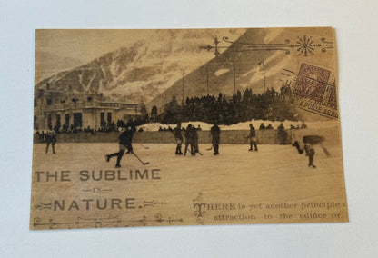 Wood Postcard - Hockey Players