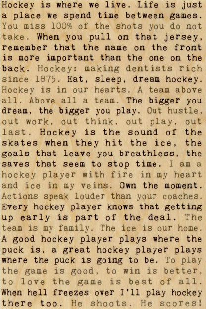 Wood Postcard - Hockey