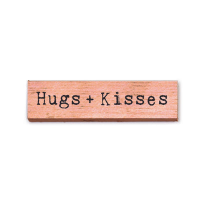 Timber Magnet - Hugs + Kisses