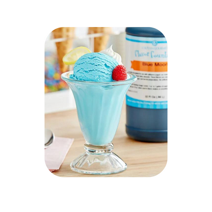 Blue Moon Flavor Fountain - 4 oz - 32 oz Bottle - Flavoring for Ice Cream, Milk Shakes, Slush, Food and Beverages - Ice Cream and Beverage Flavors - LorAnn Oils - Canadian Distribution - Ships Free Within Canada on Orders Above CAD $199