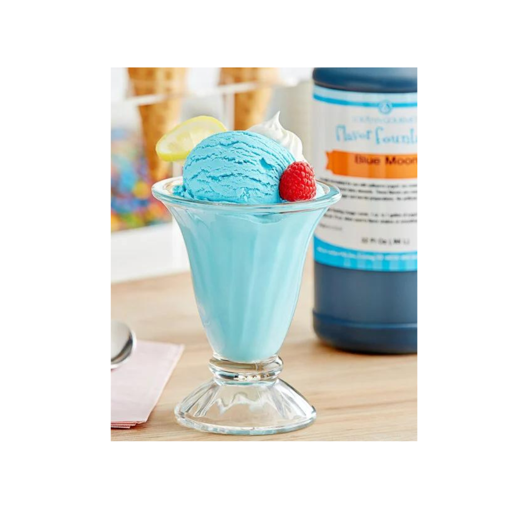 Blue Moon Flavor Fountain - 4 oz - 32 oz Bottle - Flavoring for Ice Cream, Milk Shakes, Slush, Food and Beverages - Ice Cream and Beverage Flavors - LorAnn Oils - Canadian Distribution - Ships Free Within Canada on Orders Above CAD $199