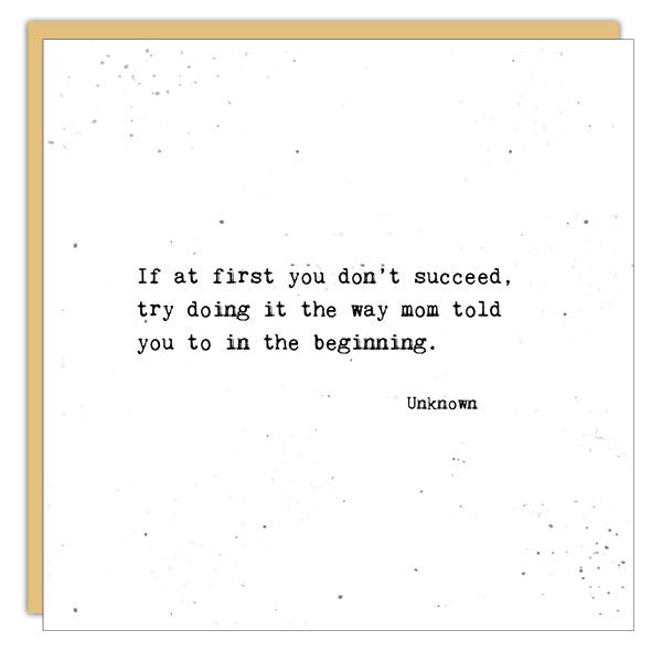 Stationery - Little Gem Card - If At First You Don't Succeed