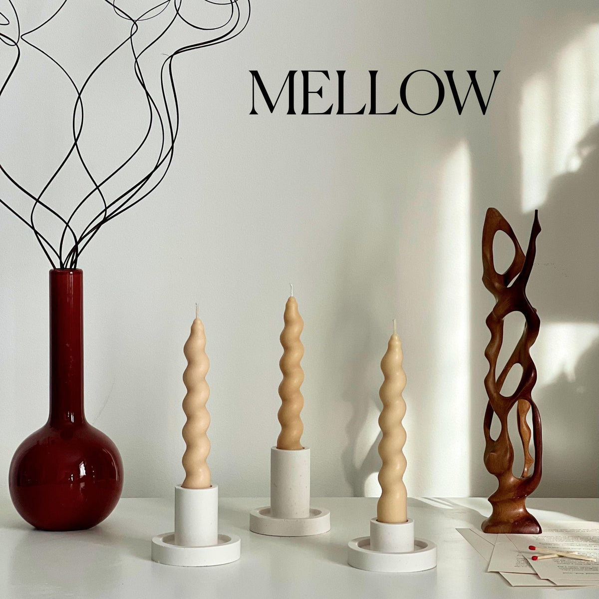 Twisted Soy Wax Taper Candle | Handmade Home Decor