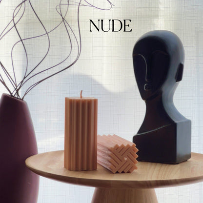 Geometric Pillar Soy Wax Candle: Modern Minimalist Decor