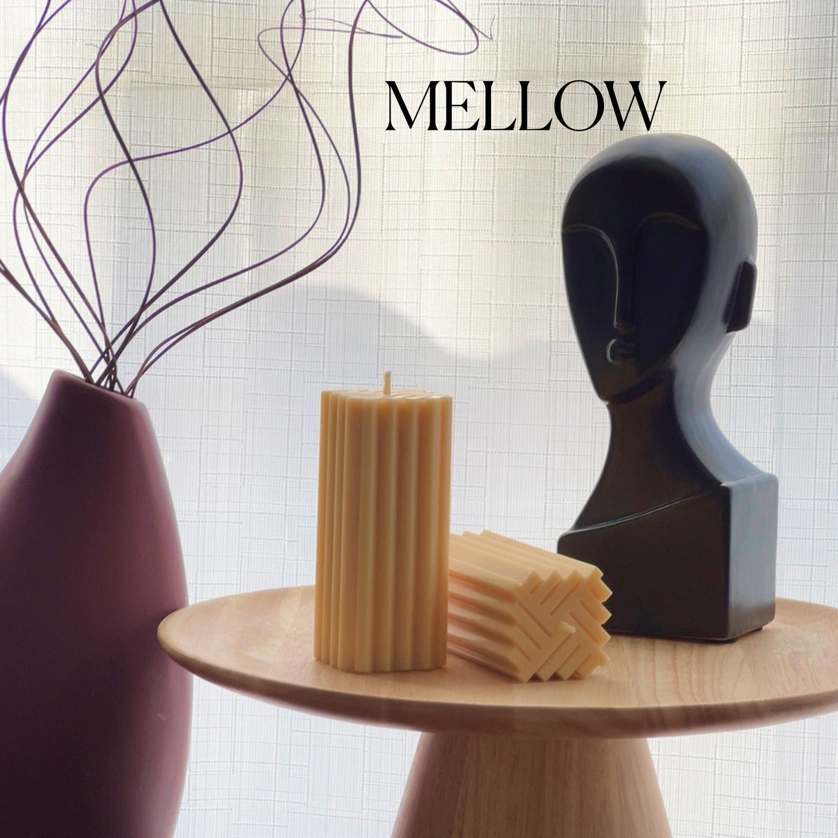 Geometric Pillar Soy Wax Candle: Modern Minimalist Decor