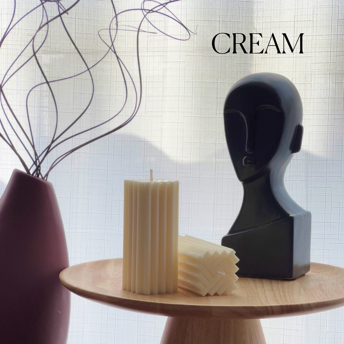 Geometric Pillar Soy Wax Candle: Modern Minimalist Decor