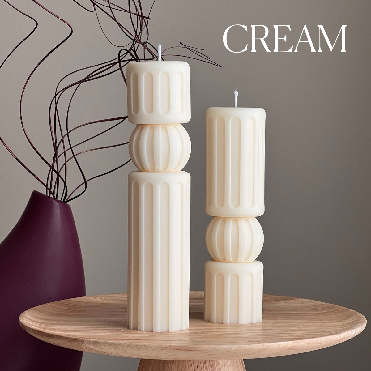 Roman Pillar Soy Wax Candle Set: Minimalist Home Decor