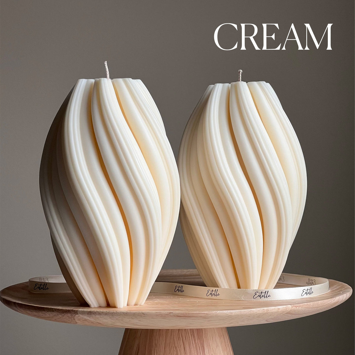 Tall Swirl Soy Wax Candle | Modern Home Decor
