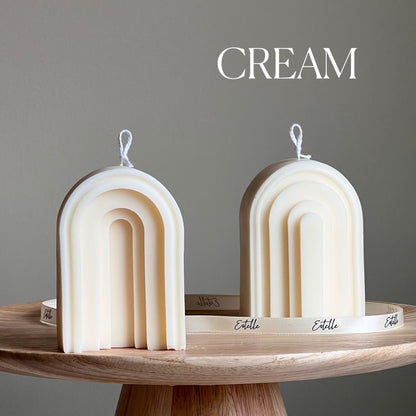 Arch Soy Candle: Sculptural Pillar Candle, Home Decor