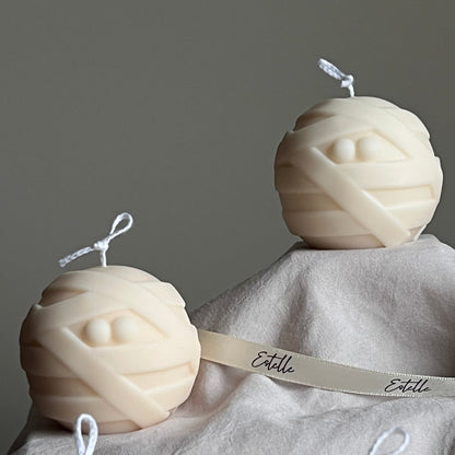 Handmade Halloween Mummy Candle | Sculptural Soy Wax Candle