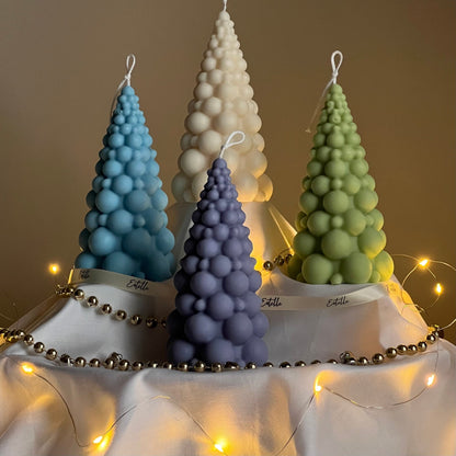 Bubble Christmas Tree Candle: Hand Poured Soy Festive Decor