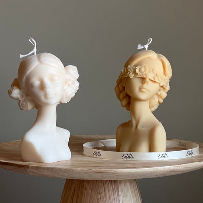 Handmade Blinded Lady Soy Wax Candle | Torso Female Candle