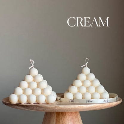Large Bubble Pyramid Candle: Handmade Soy Vegan Home Decor