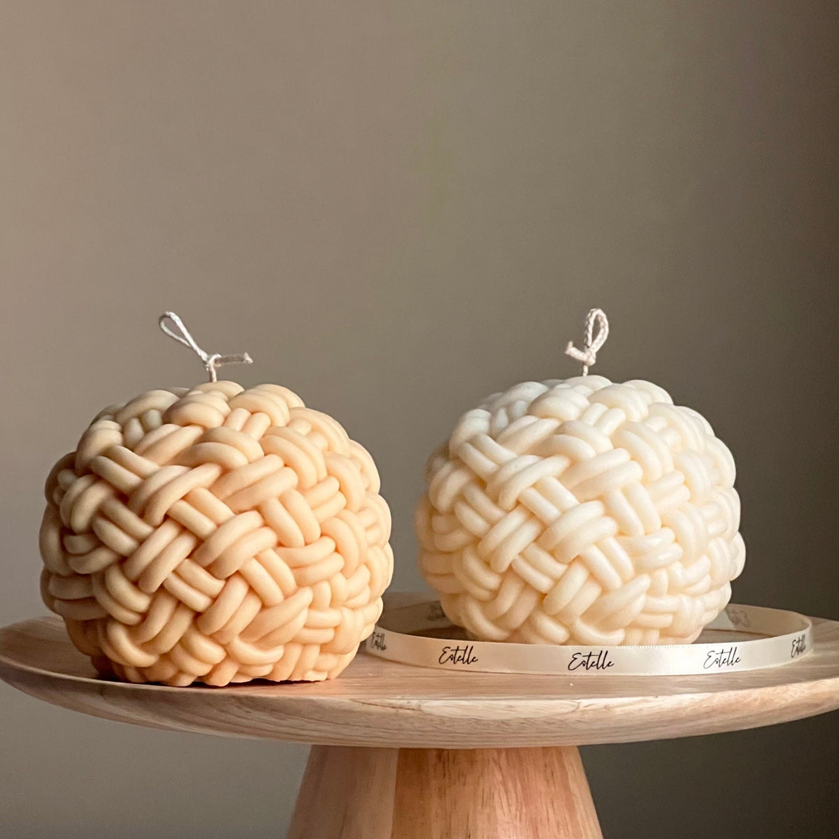 Handmade Yarn Ball Candle: Trendy Rope Vegan Home Decor