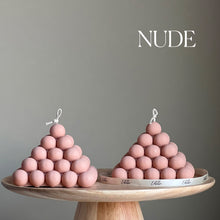 Large Bubble Pyramid Candle: Handmade Soy Vegan Home Decor