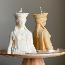 Caryatid Statue Candle: Sculptural Soy Wax Pillar Candle