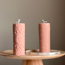 Moon Mandala Pillar Candle | Handmade Soy Wax Decorative Candle