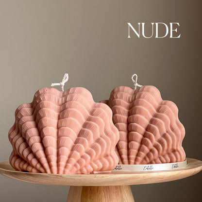 Huge Clam Shell Candle: Decorative Vegan Soy Wax Candle