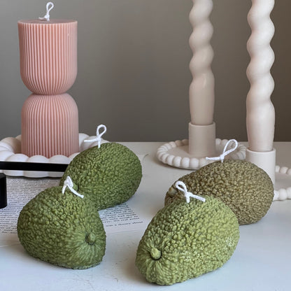 Avocado Shaped Candle: Scented Soy Wax Vegan Candle