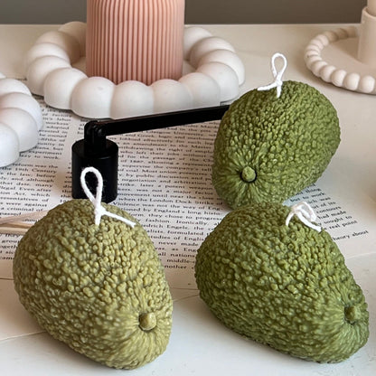 Avocado Shaped Candle: Scented Soy Wax Vegan Candle