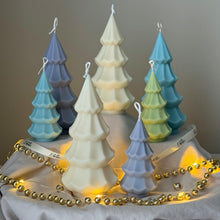 Handmade Ribbed Christmas Tree Candle: Soy Wax Holiday Decor