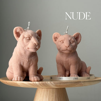 Handmade Lion Candle: Sculptural Soy Wax Animal Candle