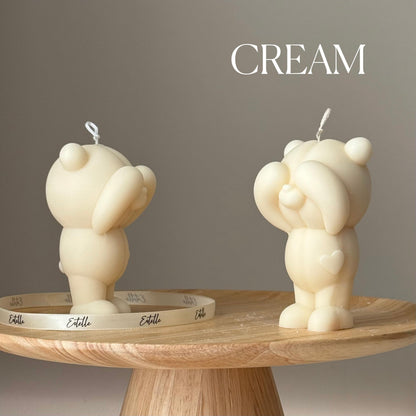 Handmade Soy Bear Candle: Sculptural Home Decor, Animal Lover Gift