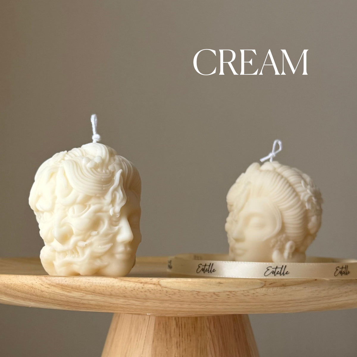 Sculptural Lady Head Candle | Handmade Soy Wax Decor