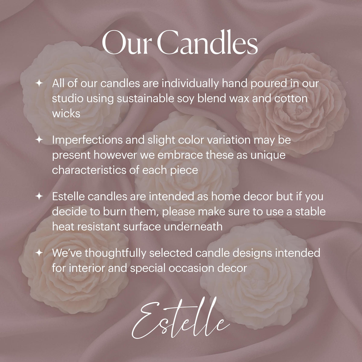 Handmade Roses Soy Candle | Sculptural Home Decor, Wedding Favor