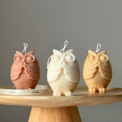 Handmade Owl Soy Candle: Sculptural Home Decor, New Home Gift