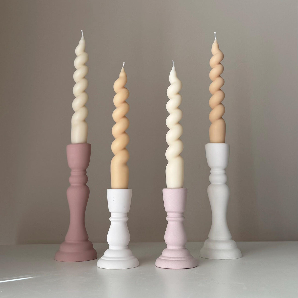 Handmade Jesmonite Candlestick Holder: Modern Table Decor
