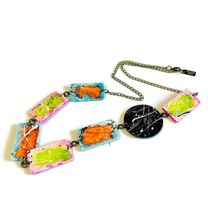 Boucles d'oreilles pendantes ou à clips motif éclaboussures de peinture